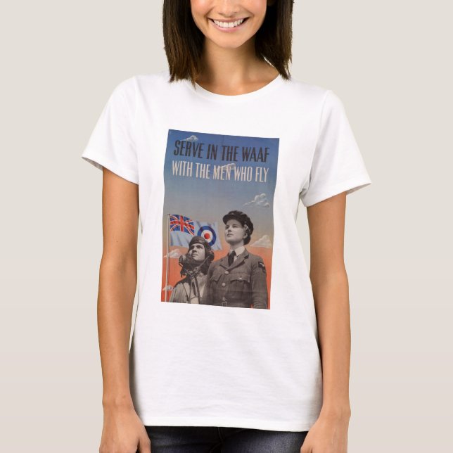 WAAF i likhet med Pilot bredvid henne Tee Shirt (Framsida)