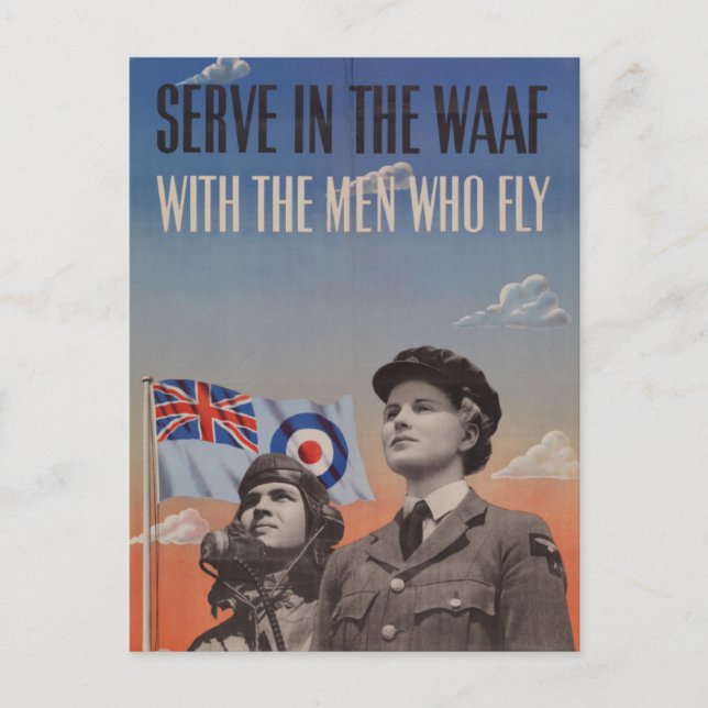 WAAF i likhet med Pilot bredvid henne Vykort (Framsida)