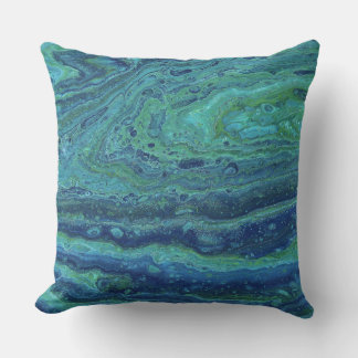 Wabash 3 Cool Blue Green Abstrakt Kudde
