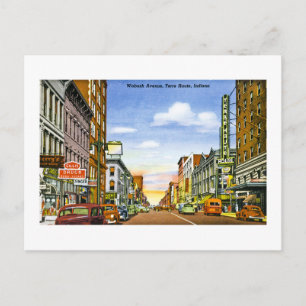 Wabash Ave, Terre Haute, Indiana Vykort