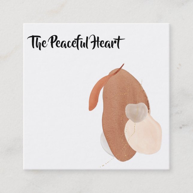 *~* Wabi Sabi Abstrakt Minimal Bläck AR27 QR enkel Fyrkantigt Visitkort (Framsida)