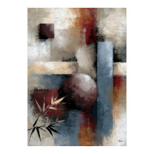 Wabi-Sabi Bambu Abstrakt Modern Japansk Väggkonst