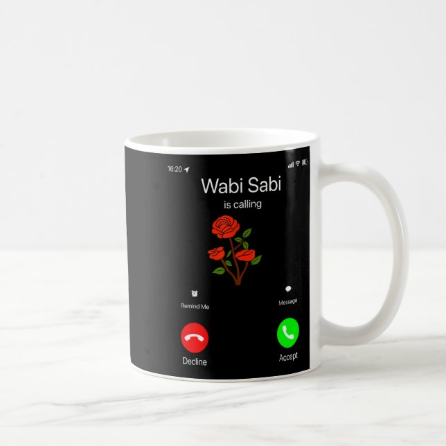 Wabi Sabi Is Calling Incoming Call Phone Screen Ko Kaffemugg (Höger)