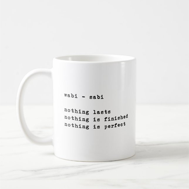 Wabi Sabi | Minimalistcitat för inspiration Kaffemugg (Vänster)