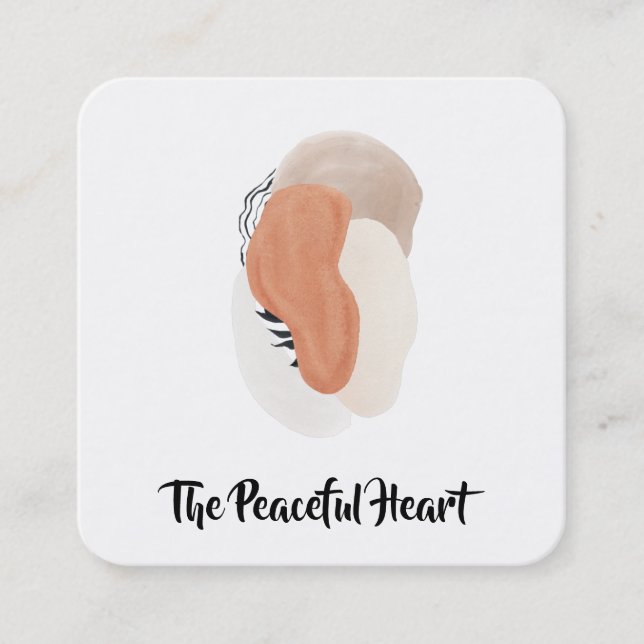 * Wabi Sabi QR . Abstrakt enkel minimal AR27 Fyrkantigt Visitkort (Framsida)