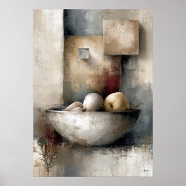 Wabi-Sabi Skördeerbjudande Modern Japansk Abstrakt Poster