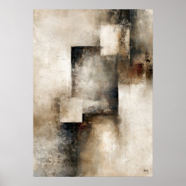 Wabi-Sabi Slöja av Tystnad Modern Japansk Abstrakt Poster