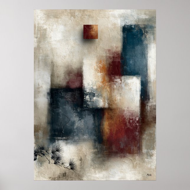 Wabi-Sabi Tallrik Modern Japansk Abstrakt Vägg  Poster (Framsidan)