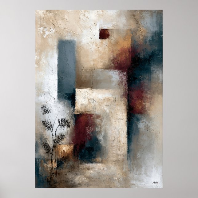 Wabi-Sabi Tyst Närvaro Modern Japansk Abstrakt  Poster (Framsidan)