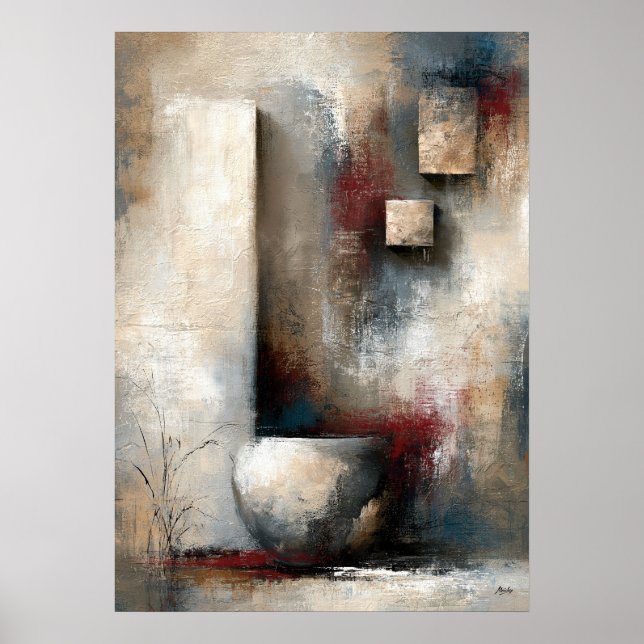 Wabi-Sabi Upphängd Stillhet Modern Japansk Abstrak Poster (Framsidan)