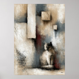 Wabi-Sabi Väktare Tystnad Modern Japansk Abstrakt Poster