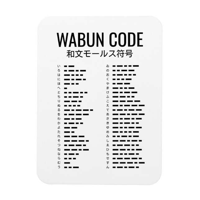 Wabun Code Design - Japansk Morsekonst Magnet (Vertikal)