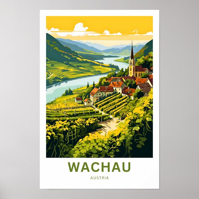 Wachau Austria Travel Skriv ut Poster (Framsidan)