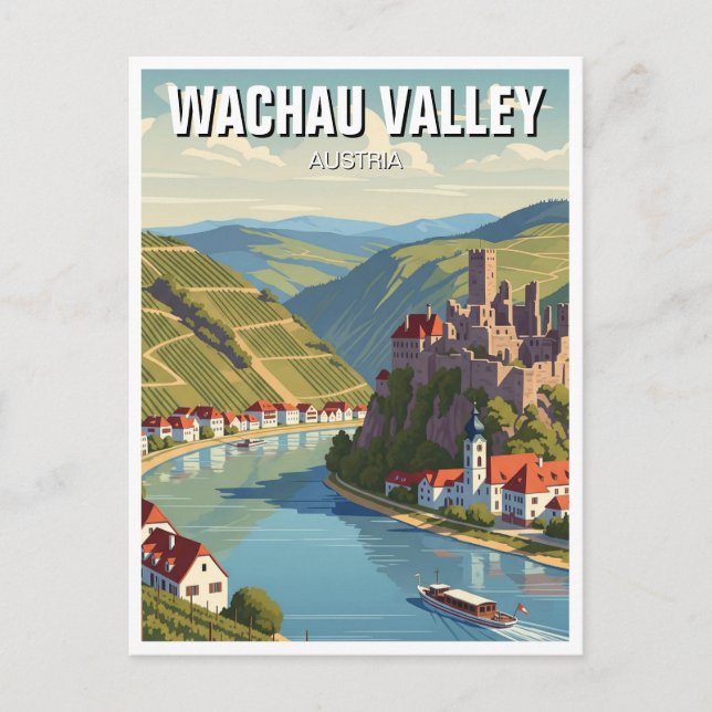 Wachau Valley Austria Travel Vykort (Framsida)