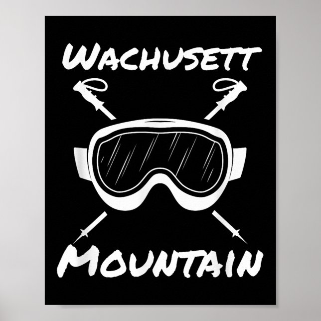 Wachusett Mountain Machusetts Skier Skiing Skis Go Poster (Framsidan)