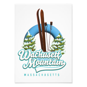 Wachusett Mountain Massachusetts ski logotyp Fototryck