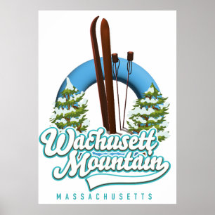 Wachusett Mountain Massachusetts ski logotyp Poster