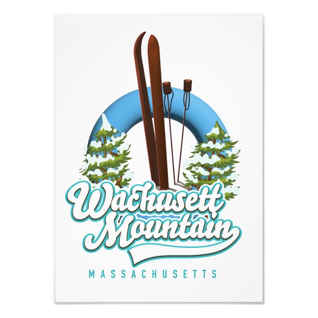 Wachusett Mountain Massachusetts skid logotyp Fototryck (Framsidan)