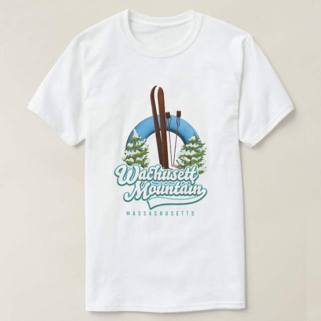 Wachusett Mountain Massachusetts skid logotyp T Shirt (Design framsida)