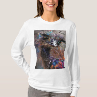 Wackadoodle Ostrich Personalized Back  T Shirt