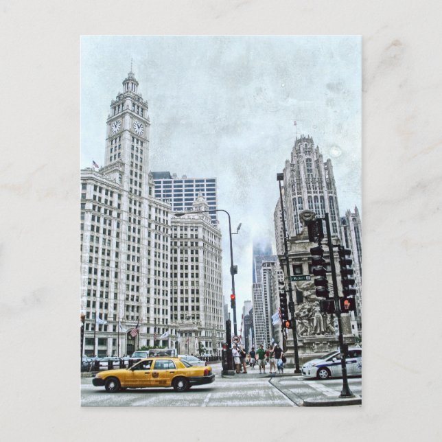 Wacker Dr Chicago Postcard Vykort (Framsida)