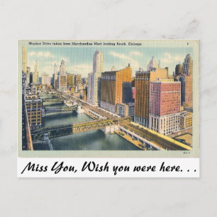 Wacker Drive, Chicago, Illinois Vykort