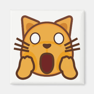 Wacky Cat Ansikte Emoji Magnet