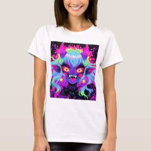 Wacky Demon Elf Anime Girl Tunga ut T Shirt
