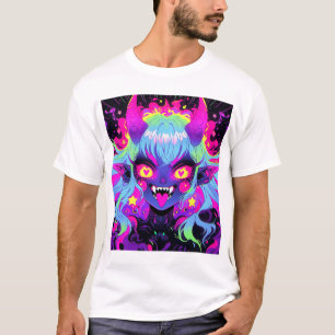 Wacky Demon Elf Anime Girl Tunga ut T Shirt