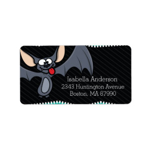 Wacky Fladdermus Halloween-returadressetikett Adressetikett