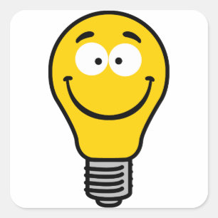 Wacky Lightbulb Fyrkantigt Klistermärke