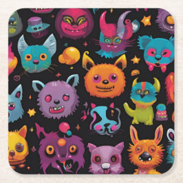 Wacky monster underlägg papper kvadrat