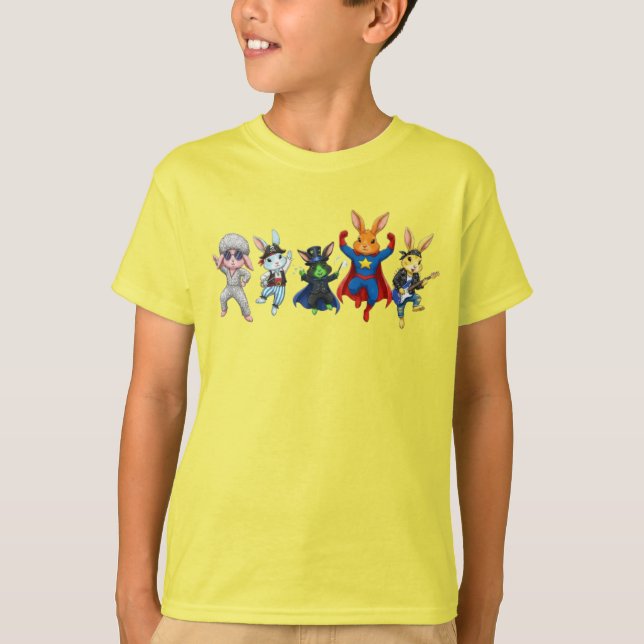 Wacky Rabbits Tecknad Bling T Shirt (Framsida)