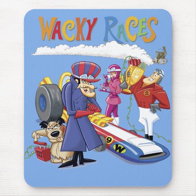 Wacky Races 60s 70s 90s 80s Cartoon Scifi Retro Musmatta (Framsidan)