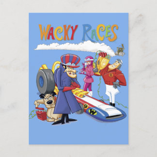 Wacky Races 60s 70s 90s 80s Cartoon Scifi Retro Vykort
