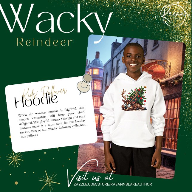 Wacky Reindeer Barn Pullover Hoodie T Shirt (Skapare uppladdad)