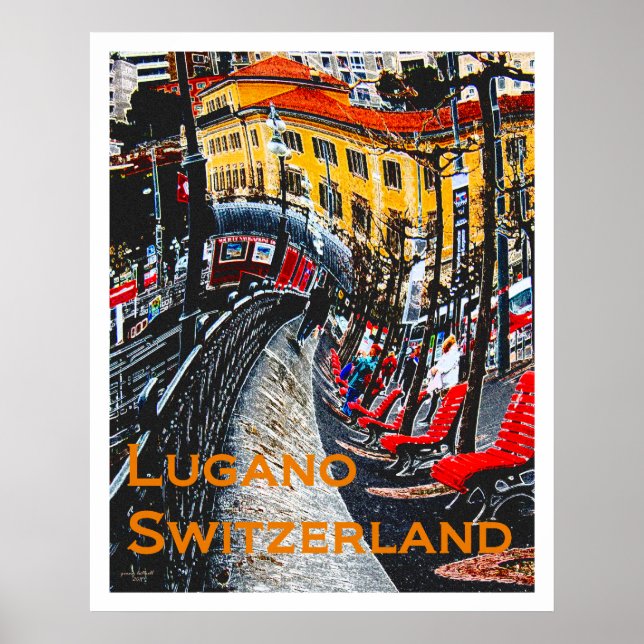 Wacky Resor affischer - Lugano Schweiz (Framsidan)