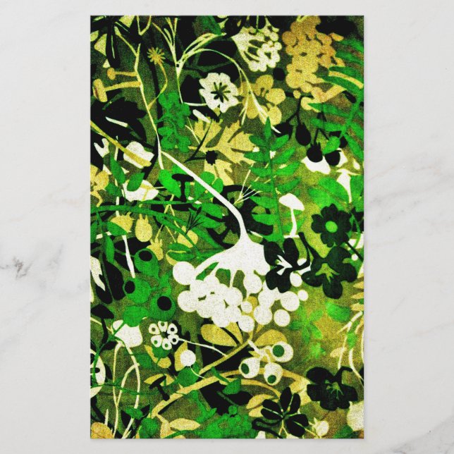 Wacky Retro Blommigt 1 Brevpapper (Framsida)