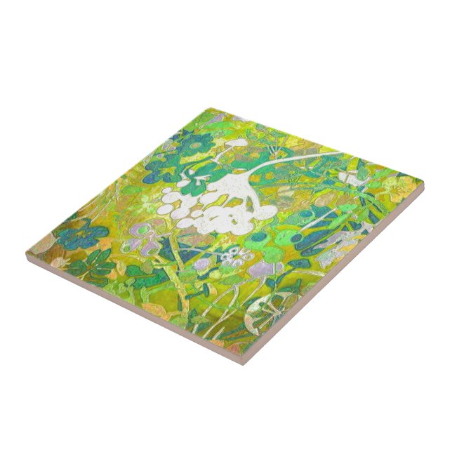 Wacky Retro Blommigt 2 Kakelplatta (Sidan)