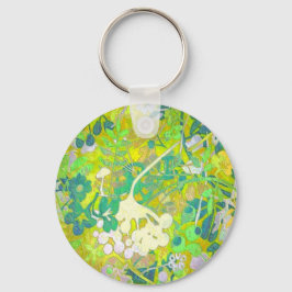 Wacky Retro Blommigt 2 Nyckelring