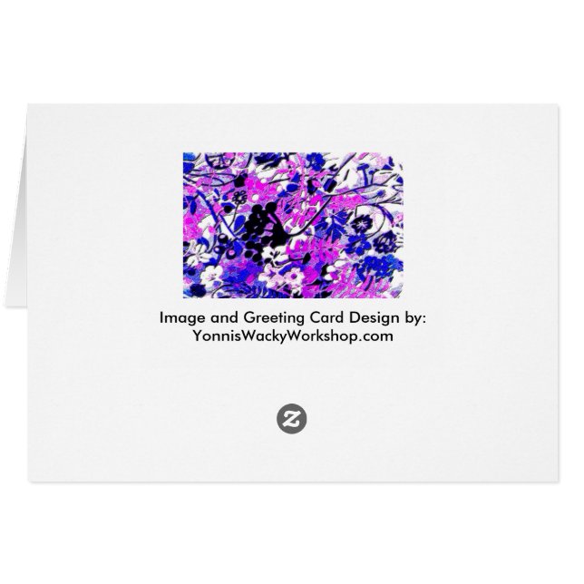 Wacky Retro-Blommigt Hälsningskort (Baksidan Horizontal)