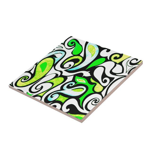 Wacky Retro Swirl 3 Kakelplatta (Sidan)