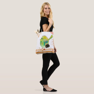 Wacky Watercolor Warbler Tote Tygkasse