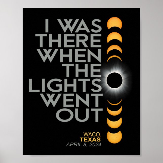 Waco 2024 Total Solar Eclipse Totality Poster (Framsidan)