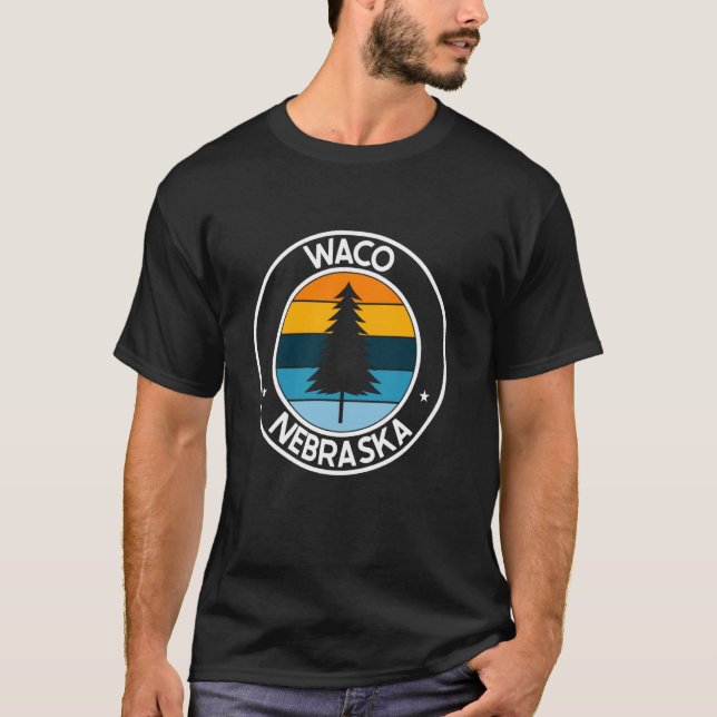 Waco Nebraska NE USA City Pride Retro Sunset T Shirt (Framsida)