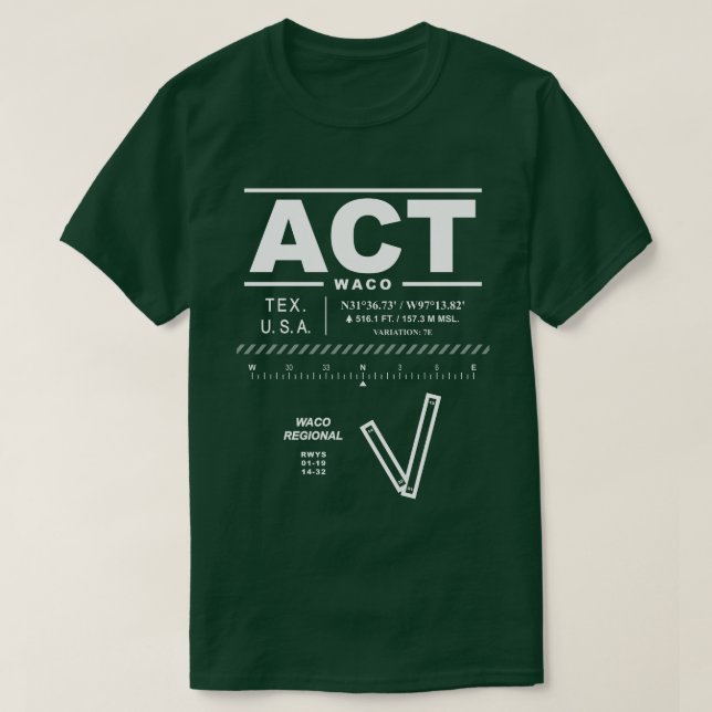 Waco Regional Airport ACT-Shirt T Shirt (Design framsida)