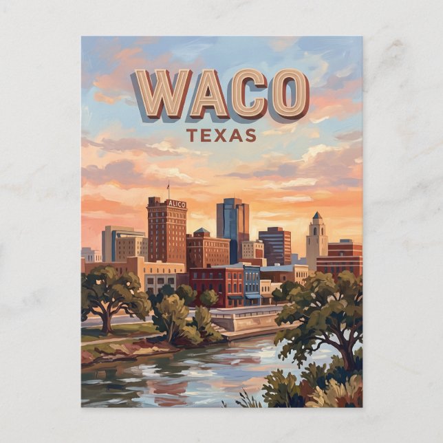 Waco Skyline Texas Vykort (Framsida)