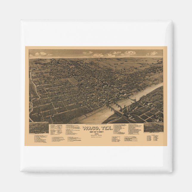 Waco Texas 1886 Magnet (Framsidan)