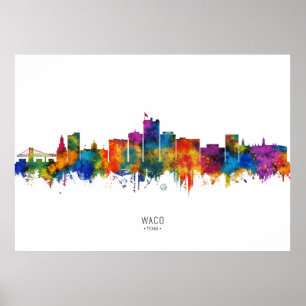 Waco Texas Siluett Poster