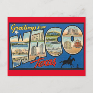 Waco Texas Vintage Resor Postkort Vykort
